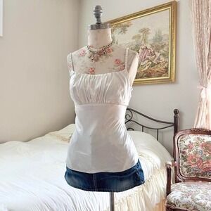 Y2K bcx medium white satin cami top